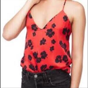NEW with TAGS, Capulet Emilia Red Floral Satin Valentine Cami Size XS, MSRP $88